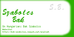 szabolcs bak business card